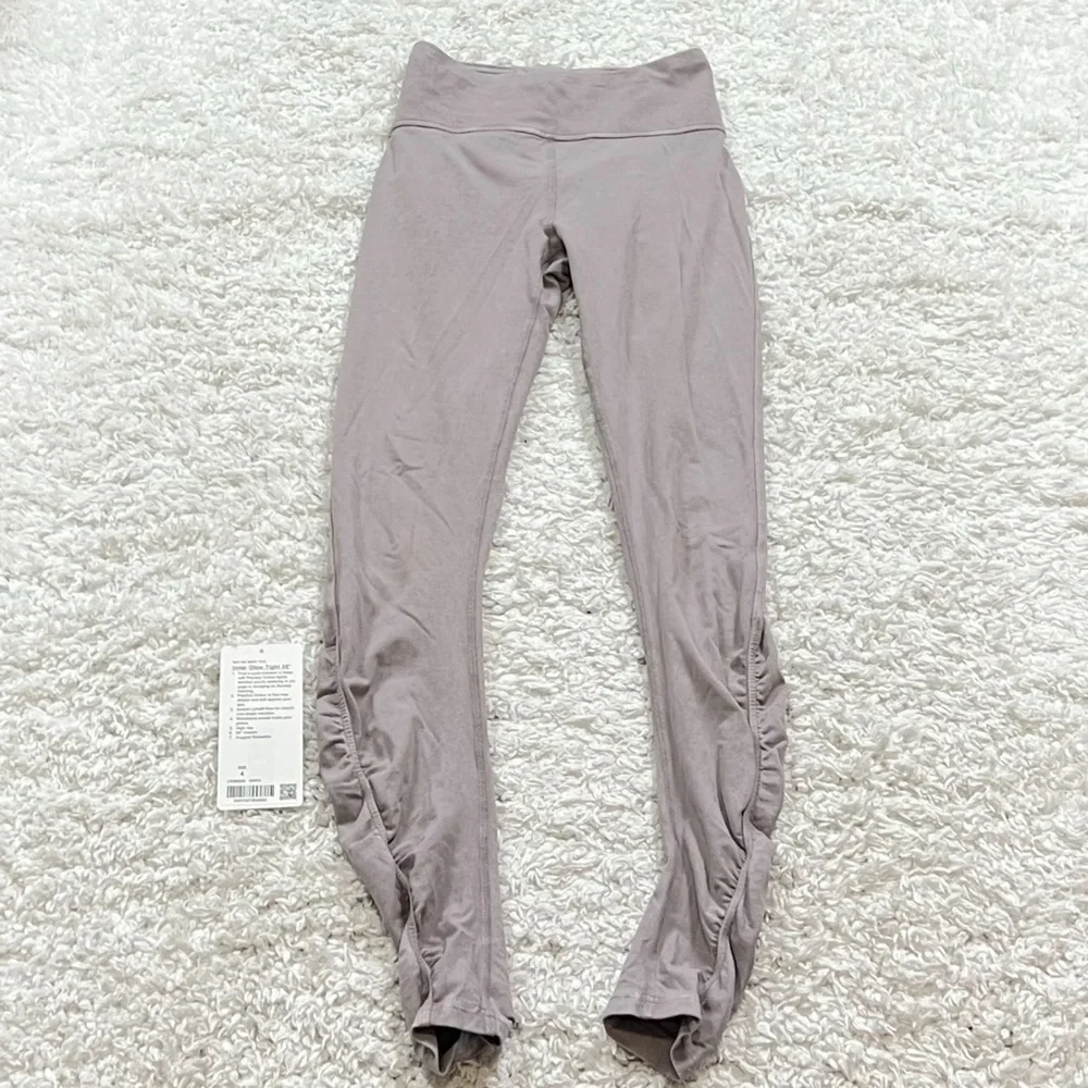 Lululemon Athletica Inner Glow High Rise Tight Cotton Washed Half Moon Gray 4